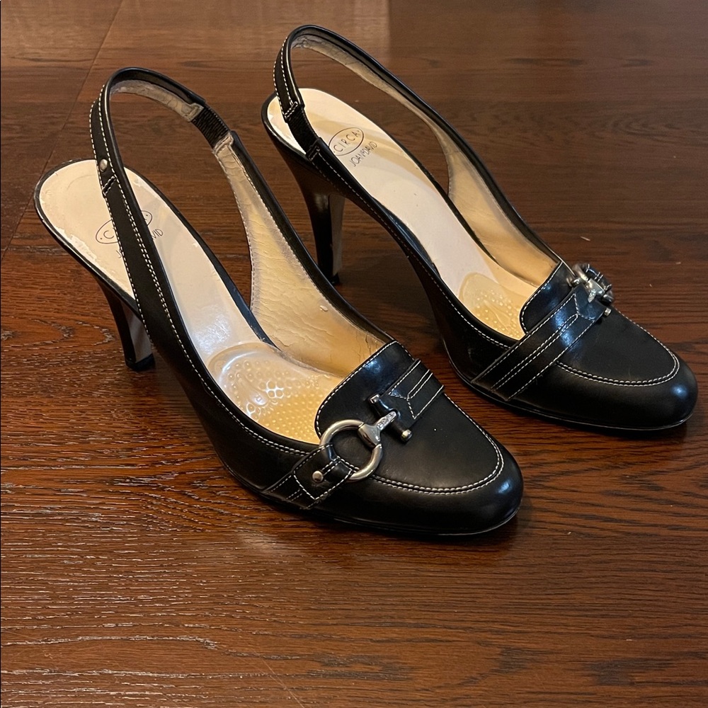 Chic Black Joan & David Slingback Heels